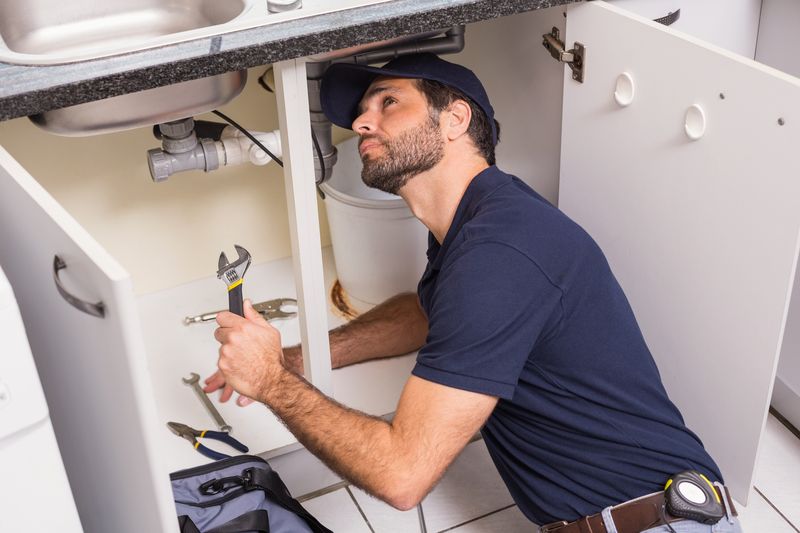 Plumber doing Drain Cleaning Service